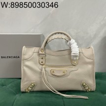 [dxg] 발렌시아가 르 시티 라지 백 38*24*16cm 아이보리 샤이니 골드 장식 