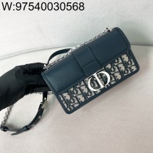 [JHL] 디올 몽테인 백 블루 디올 오블리크 자카드 앤 스무스 카프스킨 21*12*6cm