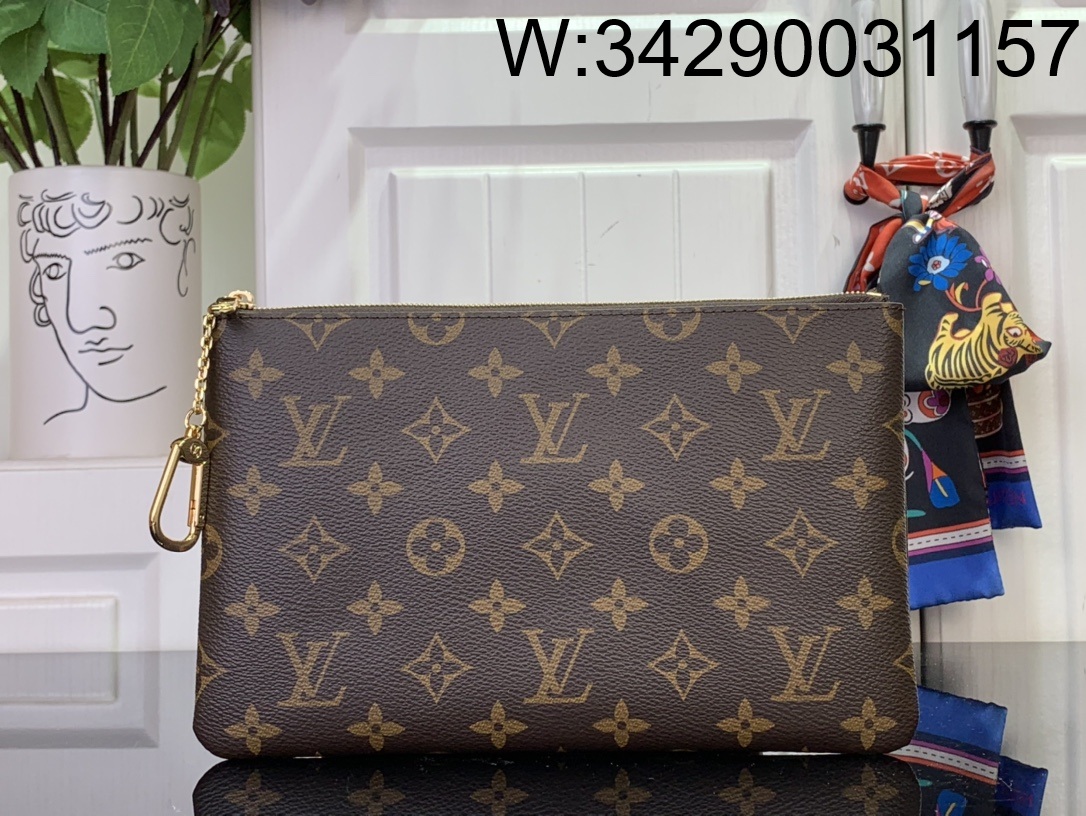 [88factory] 루이비통 키 파우치 클러치 M13560 15.5*1*24cm 브라운 미디엄