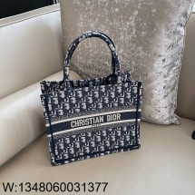 [엔젤] 디올 스몰 북 토트백 디올 오블리크 자수 26.5*22*14cm 네이비
