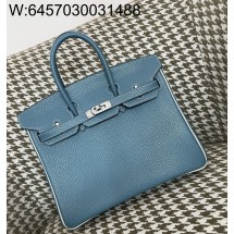 [장인의집] 에르메스 버킨 25 데님 블루 은장 산양가죽