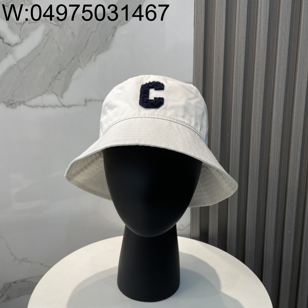 AGG 셀린느 C 이니셜 모자 버킷햇 화이트