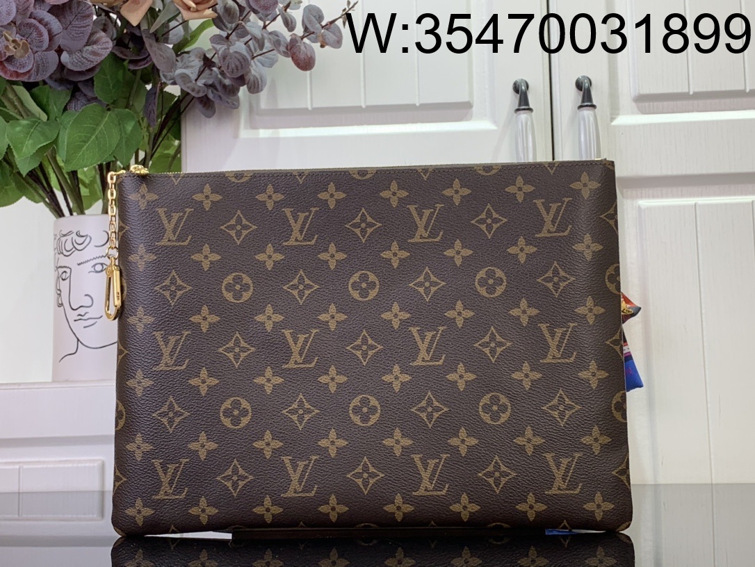 [88factory] 루이비통 파우치 모노그램 클러치 33*23.5*1cm M13561 브라운