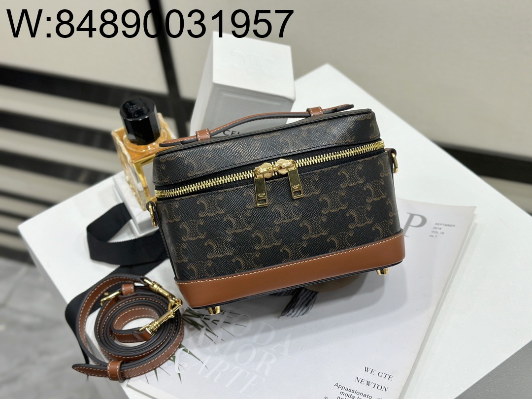 백경 셀린느 트리옹프 로고 베니티 백 18*12*18cm 119462 올 오버 로로