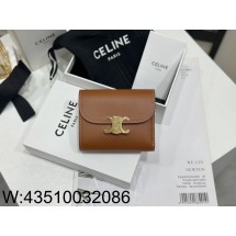 백경 셀린느 트리옹프 플랩 반지갑 10D783 10.5*9cm 브라운