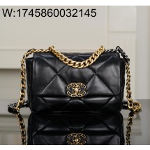 [JD] 샤넬 19 스몰 핸드백 램스킨 골드 메탈 블랙 26cm 