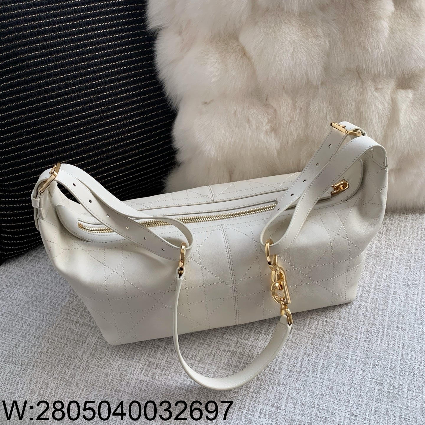 [엔젤] 디올 D 저니 백 빈티지 스무스 카프스킨 33*16*15cm 25.5*14.5*14cm 화이트 2사이즈