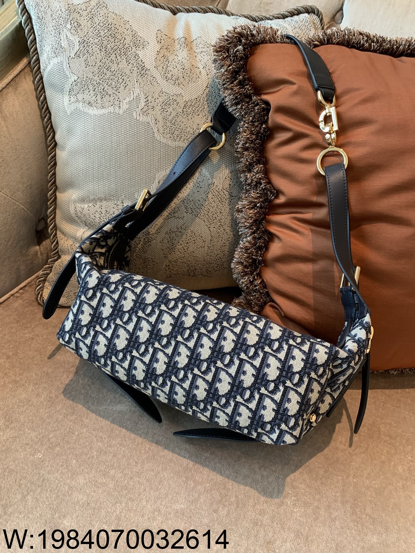 [엔젤] 디올 D 저니 백 디올 오블리크 자카드 33*16*15cm 25.5*14.5*14cm 블루 2사이즈