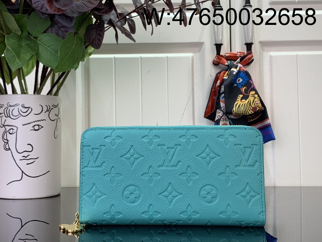 [88factory] 루이비통 LV x TM 슈즈 지퍼 장지갑 M13618 19.5*10.5*2.5cm 스카이 블루