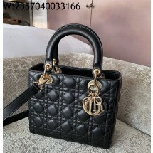 [엔젤] 디올 미디엄 레이디백 까나쥬 24*21*12cm 블랙 금장