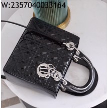 [엔젤] 디올 미디엄 레이디백 페이턴트 까나쥬 24*21*12cm 블랙 은장 
