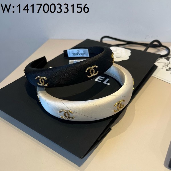 AGG 샤넬 금장 CC로고 머리띠 2컬러