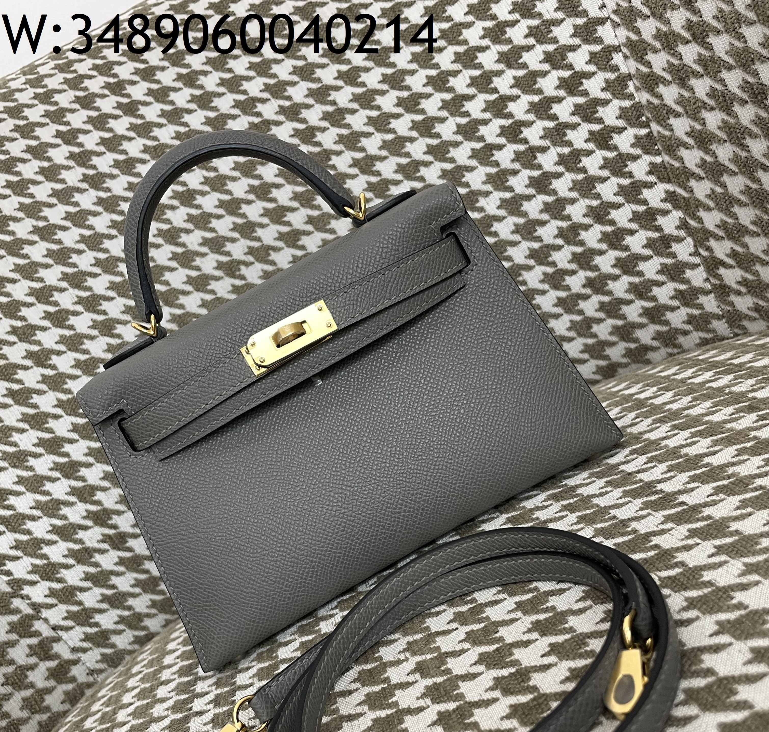 [장인의집] 에르메스 켈리 19 금장 진회색 epsom