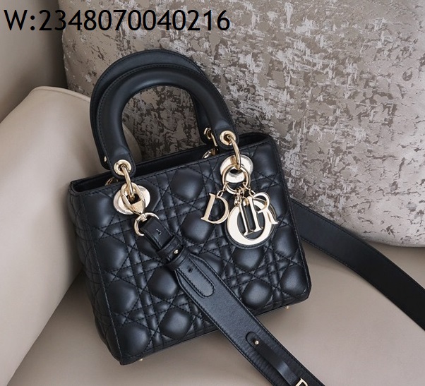 [엔젤] 디올 스몰 레이디백 까나쥬 20*17*8cm 블랙 금장