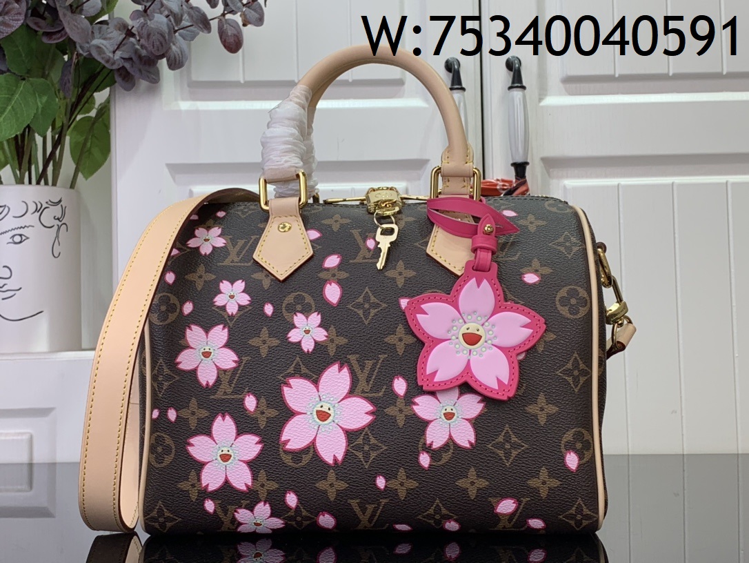 [88factory] 루이비통 LV X TM 스피디 반둘리에 사쿠라 M14174 19*15*25cm 브라운