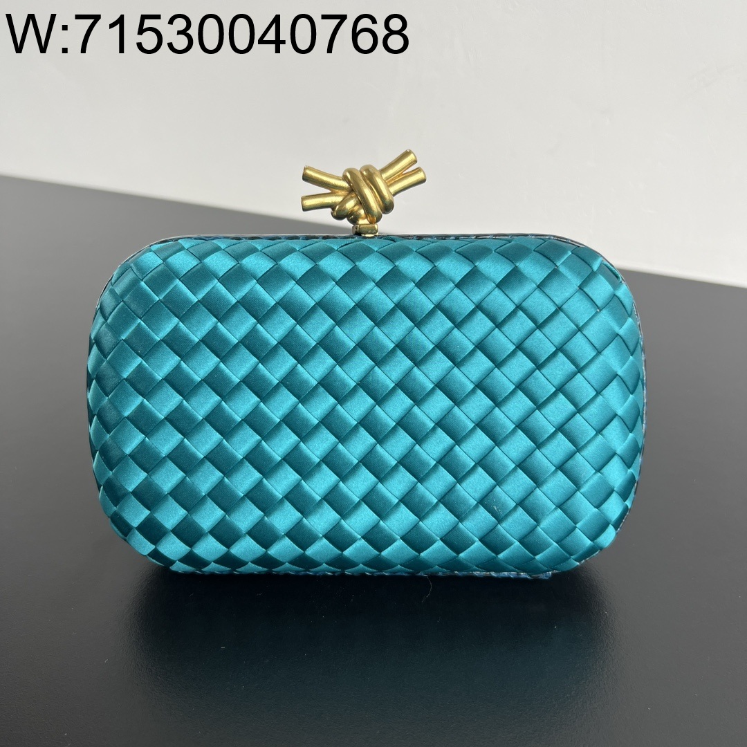 징 팩토리 보테가베네타 놋 717622 20*12*5.5cm 블루 실크 명주