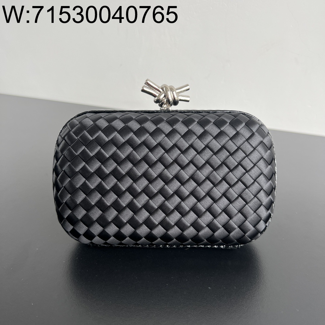 징 팩토리 보테가베네타 놋 717622 20*12*5.5cm 블랙 실크 명주