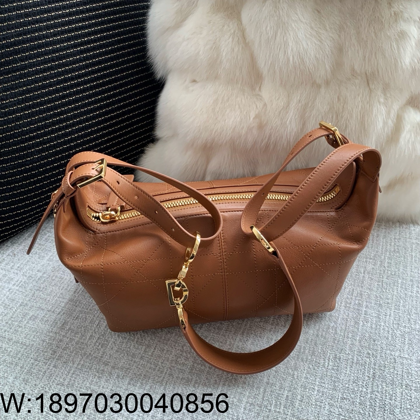 [엔젤] 디올 D 저니 백 빈티지 스무스 카프스킨 33*16*15cm 25.5*14.5*14cm 카멜 2사이즈