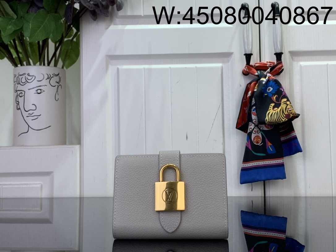 [88factory] 루이비통 컴팩트 로우 키 락 반지갑 M13616 11*8.5*2cm 라이트 그레이