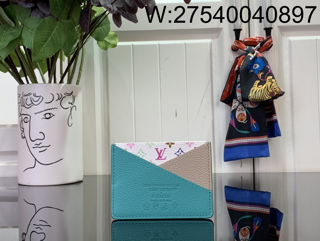 [88factory] 루이비통 LV x TM 크리스크로스 카드지갑 M14090 10*7*0.3cm 스카이 블루