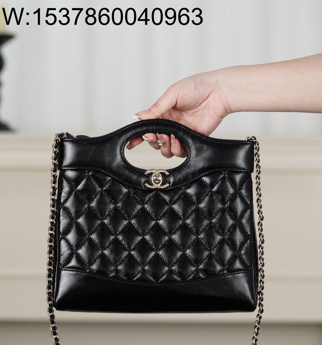 [JD] 샤넬 31 쇼핑백 골드 메탈 25P 블랙 22*23*5.5cm