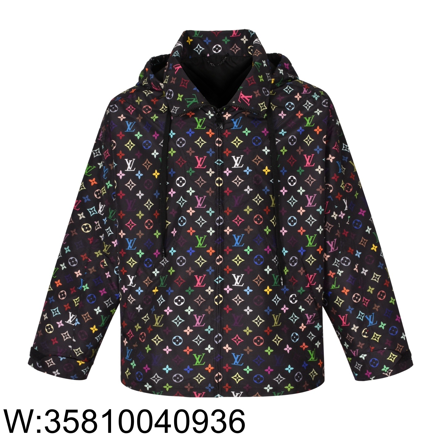 [잔디집2] 루이비통 LV X TM 올 오버 멀티 컬러 모노그램 칼라 넉 바람막이 블랙