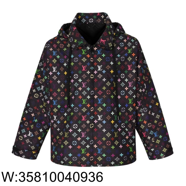 [잔디집2] 루이비통 LV X TM 올 오버 멀티 컬러 모노그램 칼라 넉 바람막이 블랙