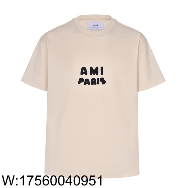 [잔디집2] 아미 검정 모노그램 파리스 반팔티 베이지