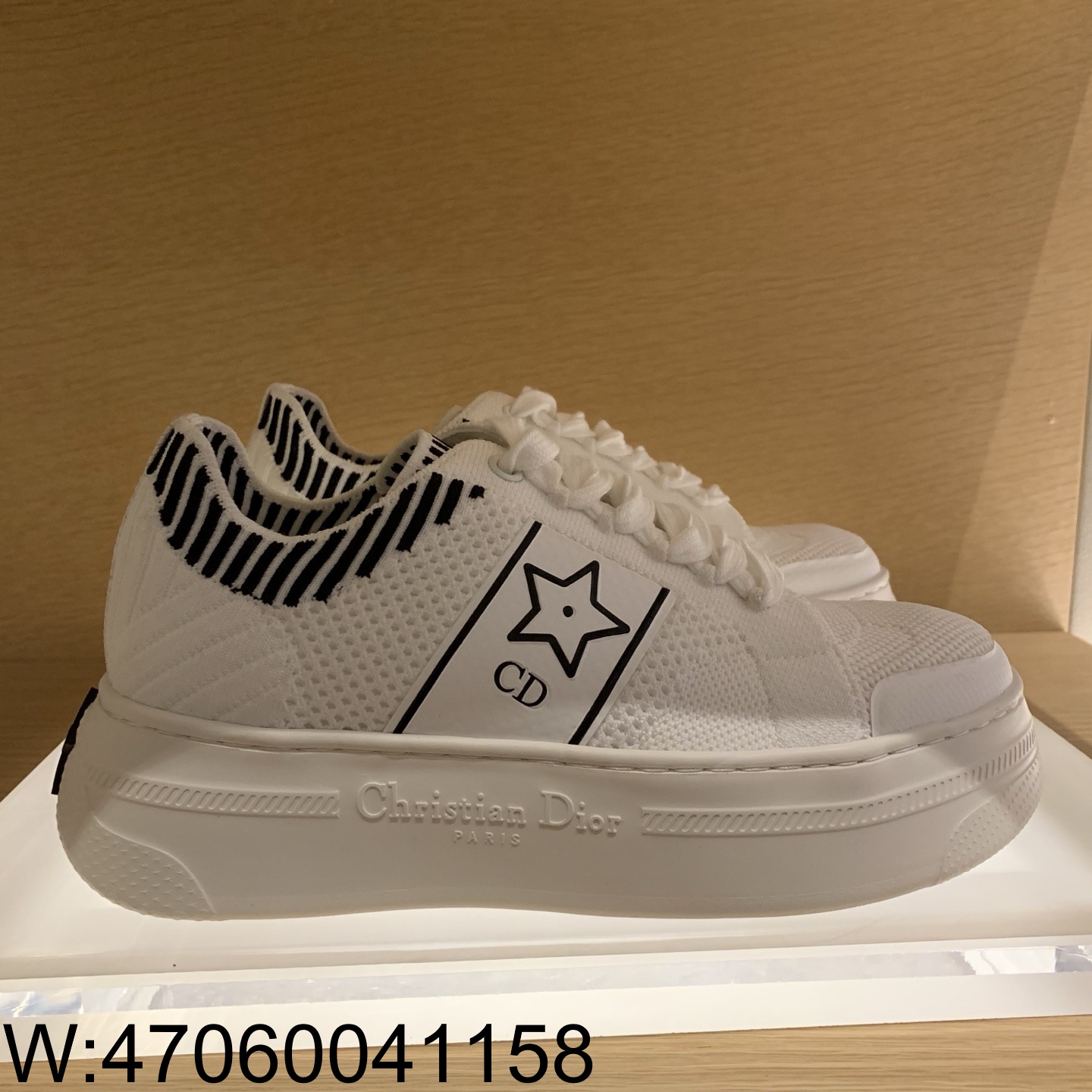 [QR 5009] 디올 스타 CD 스트라이프 스니커즈 화이트 통굽