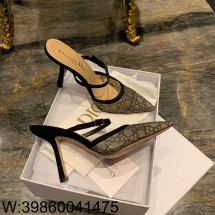 [QR 5009] 디올 capture 뮬 힐 투명 블랙 10cm 