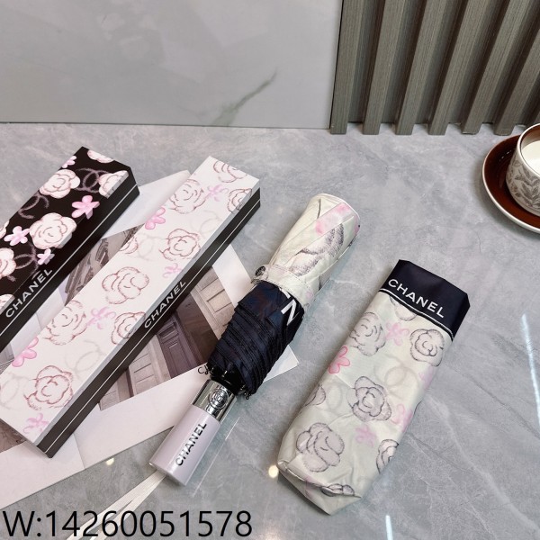 AGG 샤넬 CC로고 꽃 양우산 아이보리