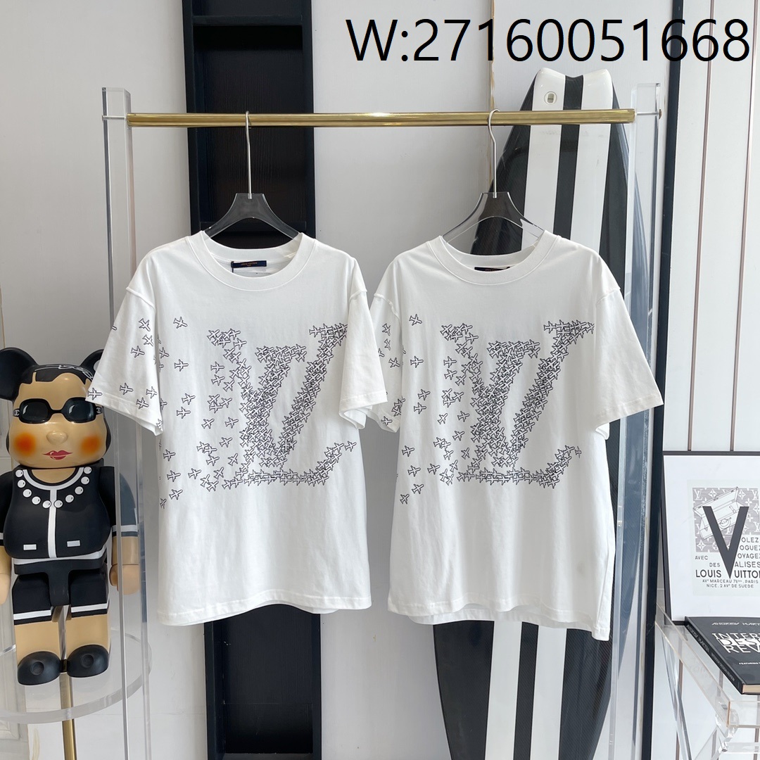 V공장 루이비통 비행기 LV 큰 로고 반팔티 화이트