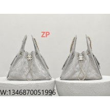 [CD]샤넬 25C 스몰 핸드백 금장 스웨이드 골드 메탈 그레이 30*26*14cm