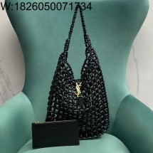 Pomegrante 생로랑 우드 비즈 소재의 LE 5 A 7 라지백 823807 30*35*10cm 블랙