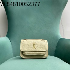 Pomegrante 생로랑 그레인 램스킨 소재 NIKI 미니 아이보리 828736 18*12.5*5cm