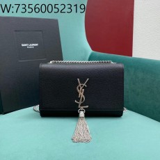 Pomegrante 생로랑 그랑 드 뿌드르 가죽 KATE 스몰 태슬 백 블랙 실버 474366 20*5*12.5cm