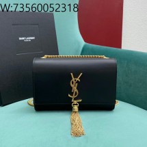 Pomegrante 생로랑 그랑 드 뿌드르 가죽 KATE 스몰 태슬 백 블랙 골드 474366 20*5*12.5cm