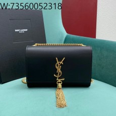 Pomegrante 생로랑 그랑 드 뿌드르 가죽 KATE 스몰 태슬 백 블랙 골드 474366 20*5*12.5cm