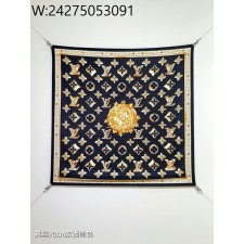 AGG 루이비통 모노그램 LV 락스 Locks 90 스퀘어 스카프 블랙