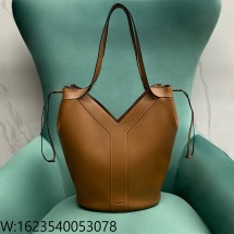 Pomegrante 생로랑 가죽 소재의 Y 스몰 호보백 브라운 833160 25*14.5*26cm