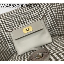 [장인의집] 에르메스 2424 미니 금장 배색 회백색  eve/sw