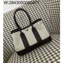 [장인의집] 에르메스 가든파티 미니 캔버스 은장 배색 베이지