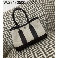 [장인의집,심안공장] 에르메스 가든파티 미니 캔버스 은장 배색 베이지