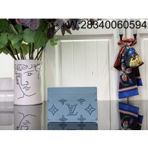 [88factory] 루이비통 더블 카드 홀더 스카이 블루 M14791 7*1.5*11cm