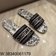 [QR 5009] 디올 디 웨이 Dior Jardin d'Hiver 뮬 슬리퍼 블랙