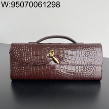 징 팩토리 보테가베네타 안디아모 클러치 741511 31*13*3cm 악어무늬 와인