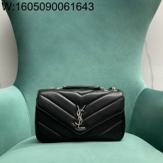 Pomegrante 생로랑 MATELASSE 램스킨 소재의 LOULOU 루루 스몰백 801437 24*14*6cm 블랙 실버