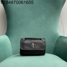 Pomegrante 생로랑 그레인 램스킨 소재 NIKI 미니 블랙 828736 18*12.5*5cm