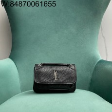 Pomegrante 생로랑 그레인 램스킨 소재 NIKI 미니 블랙 828736 18*12.5*5cm