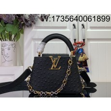 [88factory] 루이비통 카퓌신 미니 타조무늬 21*8*14cm M12938 블랙